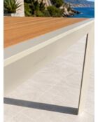 Tonga tuintafel in aluminium en polywood blad in greige houtlook - 120x80 cm