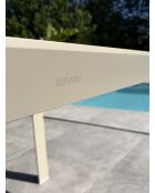 Tonga tuintafel in aluminium en polywood blad in greige houtlook - 120x80 cm