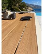 Tonga tuintafel in aluminium en polywood blad in greige houtlook - 120x80 cm