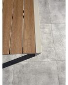 Tonga tuintafel in aluminium en polywood blad in greige houtlook - 120x80 cm