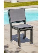 Sedia da giardino impilabile Toledo in alluminio e textilene grigio antracite - 48x56x87 cm