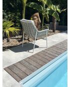 Set aus 2 Gartenstühlen Elba aus Aluminium und weißem gewebtem Harz - 63x73x88 cm