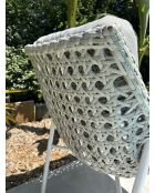 Set aus 2 Gartenstühlen Elba aus Aluminium und weißem gewebtem Harz - 63x73x88 cm