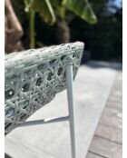 Set aus 2 Gartenstühlen Elba aus Aluminium und weißem gewebtem Harz - 63x73x88 cm