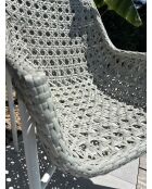 Set aus 2 Gartenstühlen Elba aus Aluminium und weißem gewebtem Harz - 63x73x88 cm