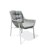 Elba tuinfauteuil in aluminium en wit geweven hars - 63x73x88 cm