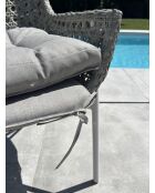 Elba tuinfauteuil in aluminium en wit geweven hars - 63x73x88 cm