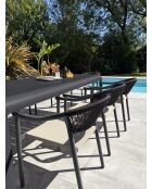 Ensemble table de jardin Hanoi en aluminium et 8 fauteuils Sumba gris anthracite - 9 pièces