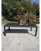 Ensemble table de jardin Hanoi en aluminium et 8 fauteuils Sumba gris anthracite - 9 pièces