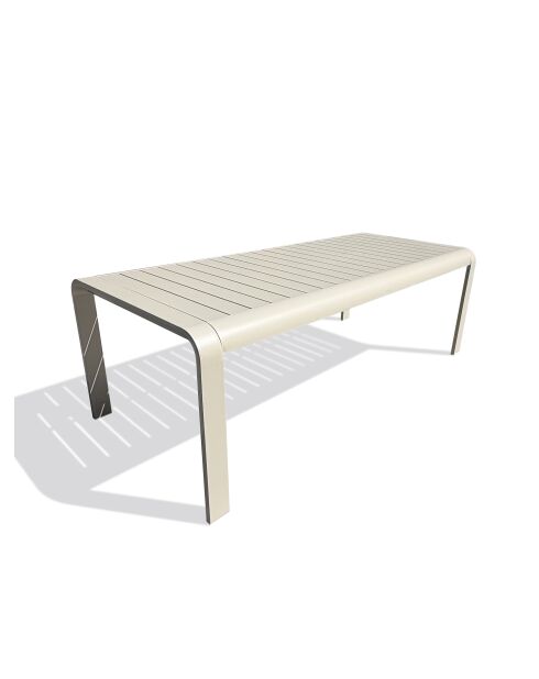 Hanoi Gartentisch aus grauem Aluminium - 220x100 cm