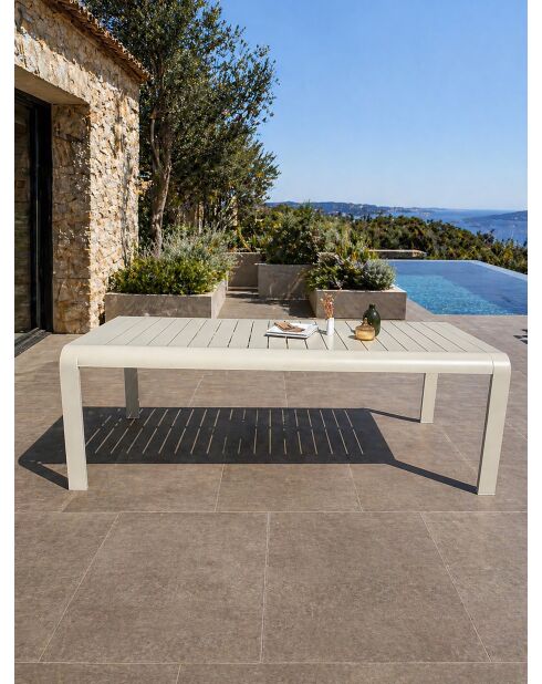 Hanoi Gartentisch aus grauem Aluminium - 220x100 cm