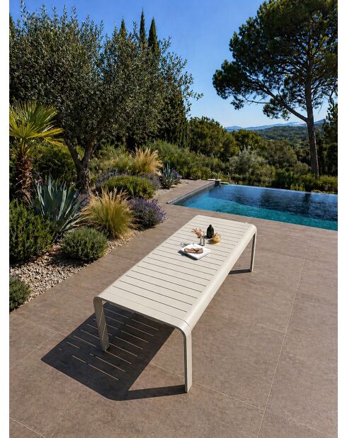 Hanoi Gartentisch aus grauem Aluminium - 220x100 cm