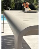 Hanoi Gartentisch aus grauem Aluminium - 220x100 cm