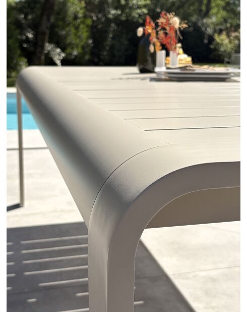 Hanoi Gartentisch aus grauem Aluminium - 220x100 cm