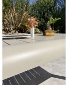 Hanoi Gartentisch aus grauem Aluminium - 220x100 cm
