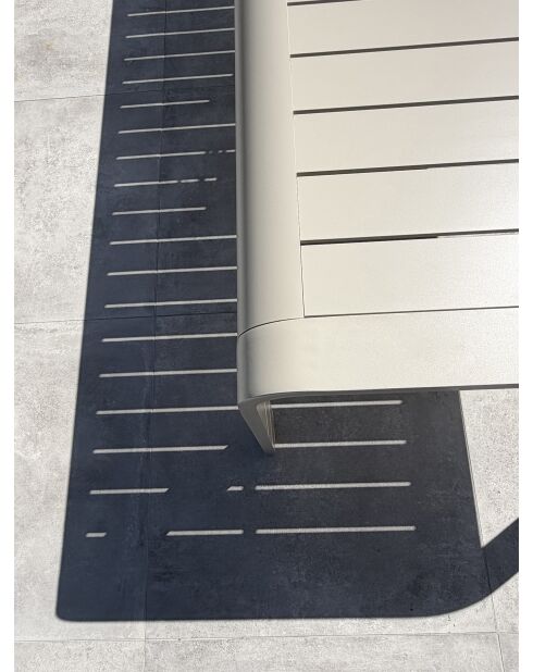 Hanoi Gartentisch aus grauem Aluminium - 220x100 cm