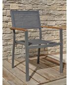 Ensemble repas de jardin Orsino 6 places gris anthracite