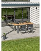 Ensemble repas de jardin Orsino 4 places gris anthracite