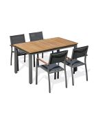 Ensemble repas de jardin Orsino 4 places gris anthracite