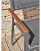 Ensemble repas de jardin Orsino 4 places gris anthracite