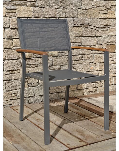 Ensemble repas de jardin Orsino 8 places gris anthracite