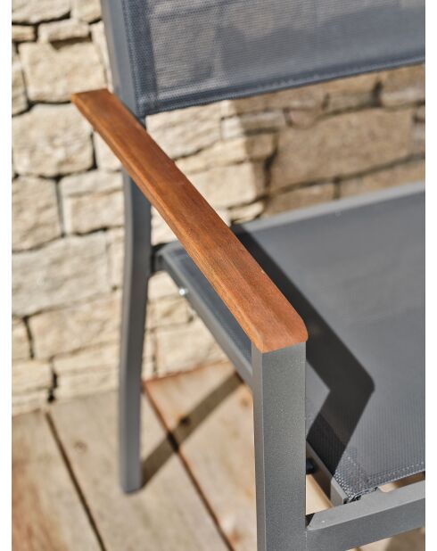 Ensemble repas de jardin Orsino 8 places gris anthracite