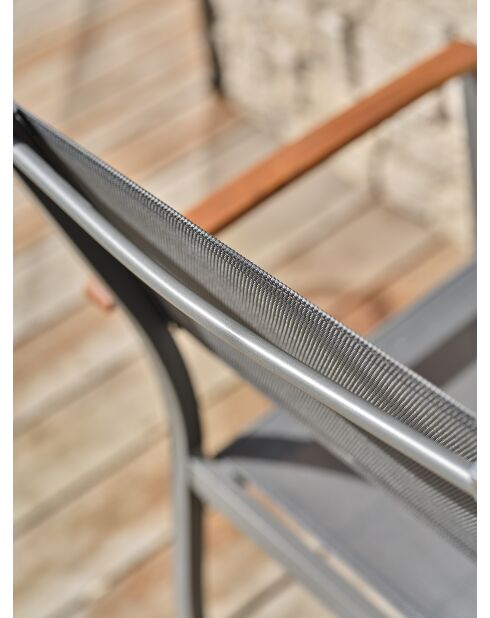 Ensemble repas de jardin Orsino 8 places gris anthracite