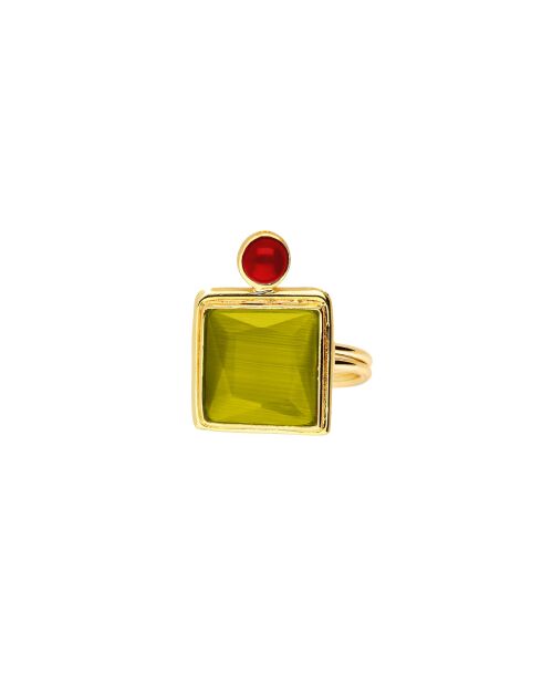 Bague ajustable Nomade verte