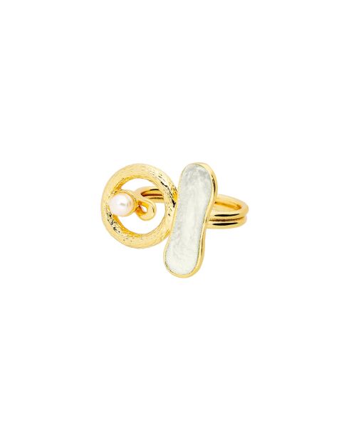 Bague ajustable Fishbone fever blanche