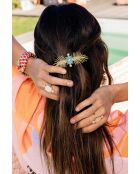 Barrette Palm vibes bleu vert