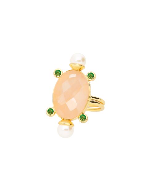 Bague ajustable Palm vibes rose