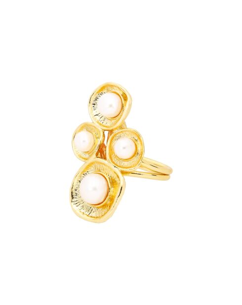Bague ajustable Perle Rare dorée