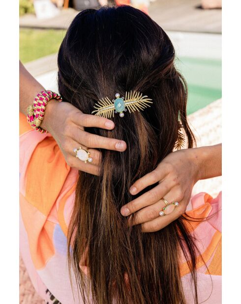 Barrette Palm vibes blanche