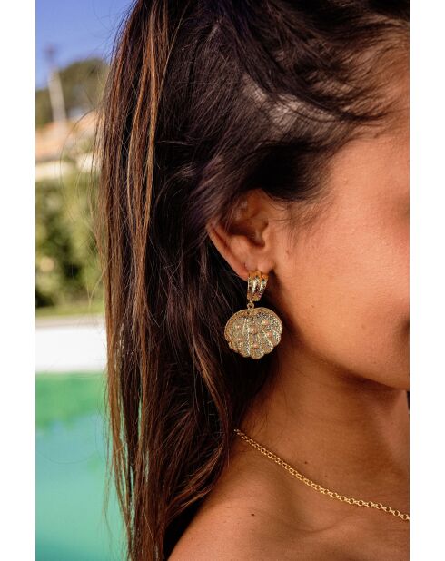 Boucles d'oreilles Coquillage crush dorées