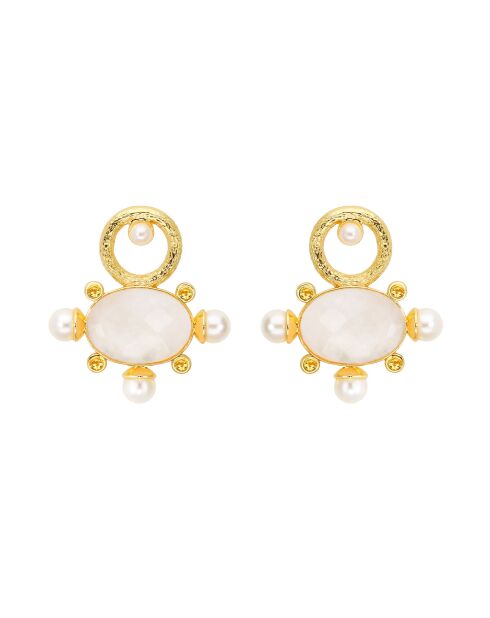 Boucles d'oreilles Palm vibes blanches
