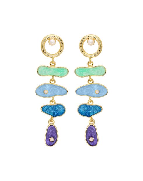 Boucles d'oreilles Fishbone fever XL turquoise