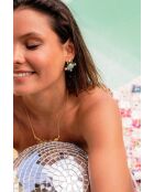 Boucles d'oreilles Palm vibes bleu vert