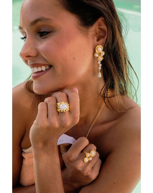 Boucles d'oreilles Perle Rare XL dorées