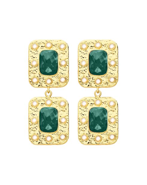 Boucles d'oreilles Alcôve vert émeraude