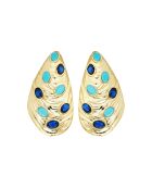 Orecchini con cozze sfaccettate blu