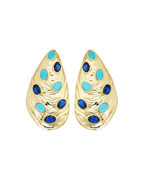 Boucles d'oreilles Moule à facettes bleues