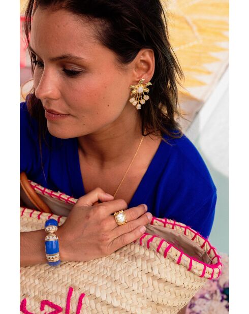 Boucles d'oreilles Oasis is good bleu foncé