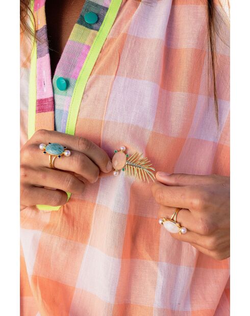 Broche Palm vibes rose
