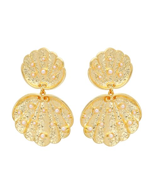 Boucles d'oreilles Coquillage crush XL dorées