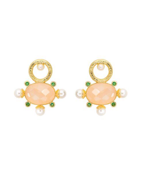Boucles d'oreilles Palm vibes roses
