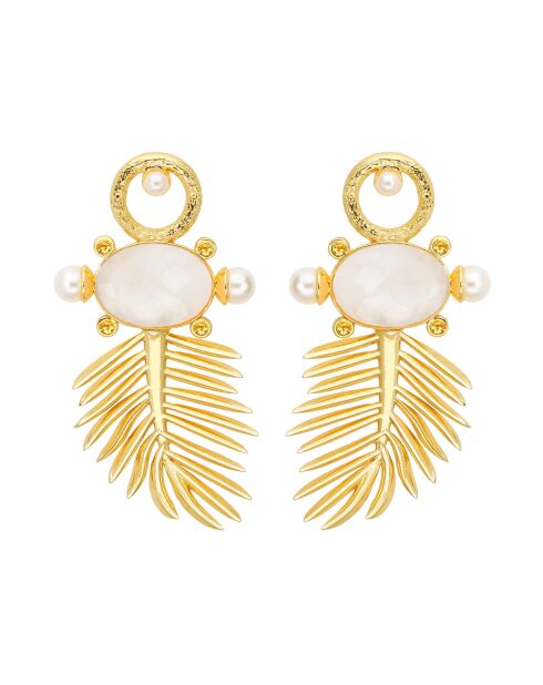 Boucles d'oreilles Palm vibes XL blanches