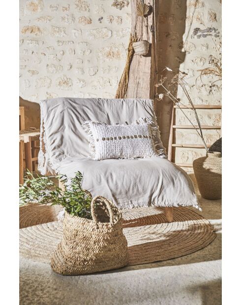 Housse de coussin en coton Mare blanc cassé - 50x30 cm