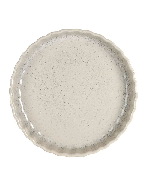 Plat à tarte Jeanne blanc moucheté - D28,5x5 cm