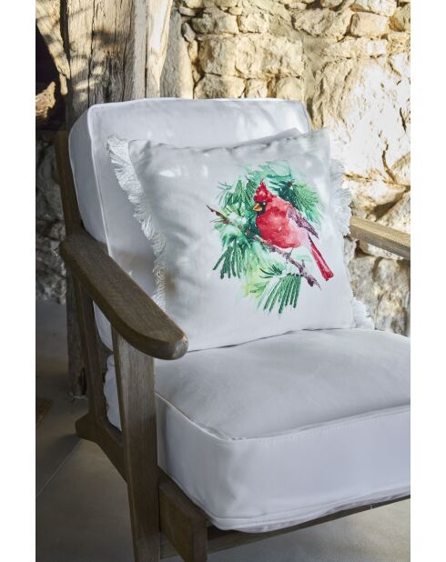 Housse de coussin en coton Rouge-Gorge multicolore - 45x45 cm