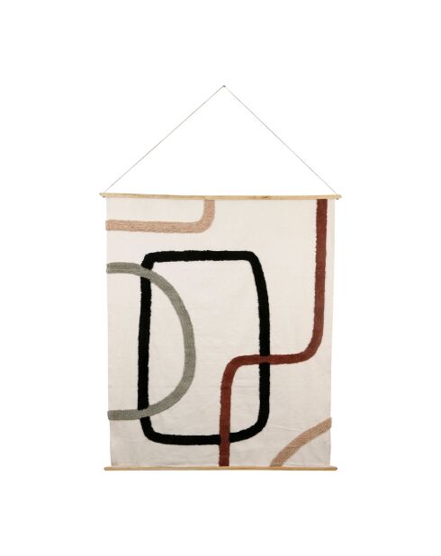 Toile tuftée en coton Terre Brûlée écru/brun/nude/sauge - 125x150 cm